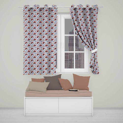 Blackout eyelet curtains red - blackout,