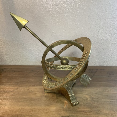 Solid brass armillary sundial - solid,