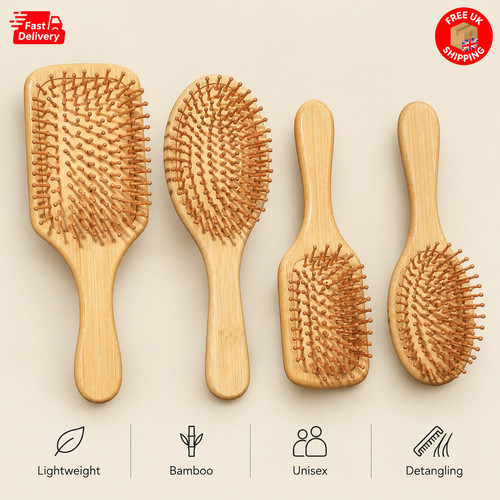 Natural bamboo hair brush - natural,