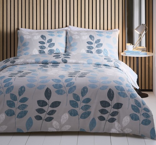 Retro leaf teal grey - retro,
