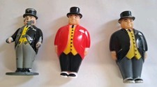 3 X Vintage Thomas The Tank Engine Red Jacket / Black  Fat Controller Figures