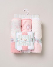 3 x Baby Girls Pink Hooded