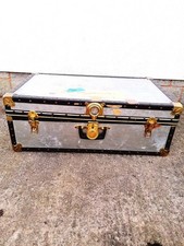 Vintage Steamer Trunk Large Case Storage Chest Gift Xmas Home Decor Storage Box