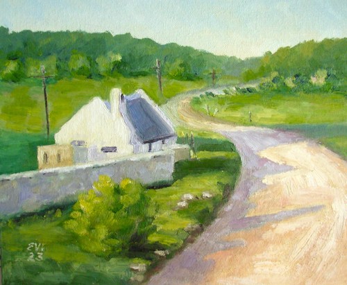 Farm house original oil - house,