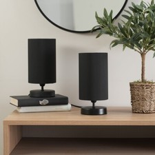 2x Touch Table Lamps Black