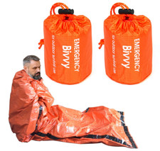 2x Outdoor Emergency Sleeping Bag Thermal Waterproof For Survival Camping Hiking