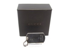 GUCCI Dog Tag Silver Necklace