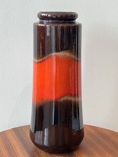 MCM Vintage West German Scheurich Keramik 206-26 Retro Vase, GC , fat lava