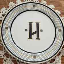 ANTHROPOLOGIE BISTRO TILE MONOGRAM DESSERT PLATE (V)