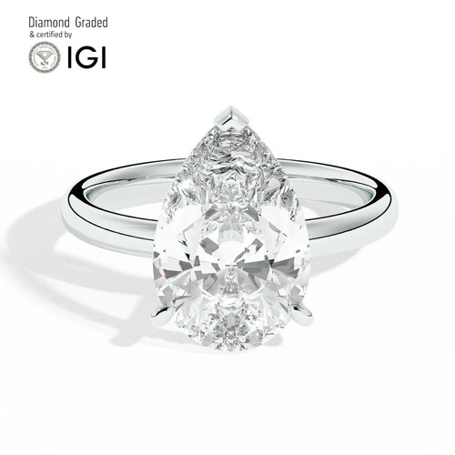 Pear diamond engagement ring - diamond,