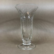 Vintage Tall Glass Spiral Trumpet Vase