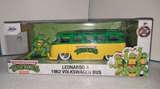 TMNT 1962 VW Bus with Leonardo Figure Jada Turtles Hollywood rides