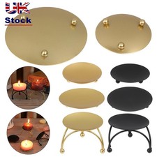Ornament Candle Holder Wrought Iron Round Plate Candlestick Craft Candelabra