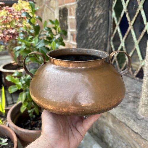 Vintage hammered copper pot - vintage,