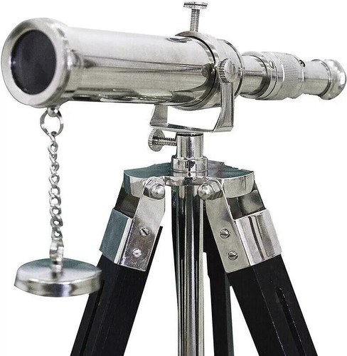 Brass telescope with black - with,