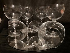 Vintage 6 Large Red Wine Gin Glasses - Hand Blown Luxury Crystal Wine Glasses