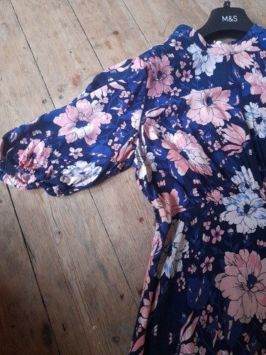 Navy and pink dress - m&s,