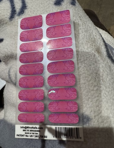 Minx pink swirl foil - swirl, nail