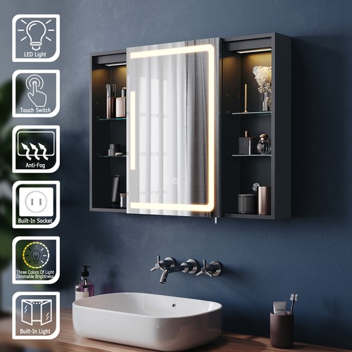 Led bathroom mirror cabinet - bathroom,