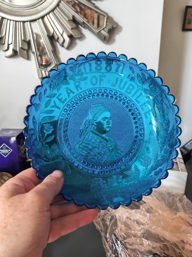 Antique blue victorian glass - antique,