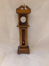 1:12 Scale Dolls House Oak Grandfather Clock Miniature Wooden Hall Furniture