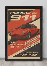 1984 Porsche 911 Poster, Retro