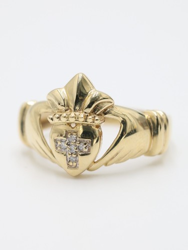 Gold claddagh ring - gold, diamond