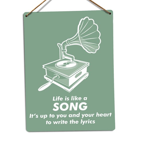 Metal wall sign life is - life,