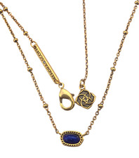 New 100% KENDRA SCOTT 499  Vintage Gold Blue Lapis Mini Elisa Pendant Necklace