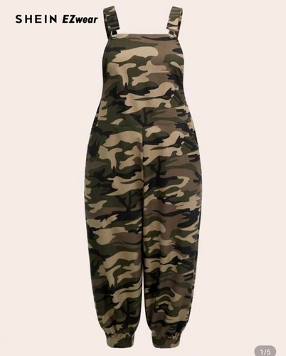 Shein camo dungarees trousers - shein,