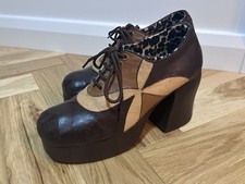 Mens Brown Topper 3 Tone Size 8 Vintage Original 70s Platform Shoes