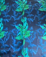 VINTAGE BOLT OF MID CENTURY FABRIC UNUSED 585cm L X  121cm W LEAF DESIGN CRAFT