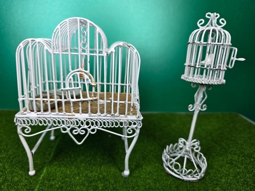 White ornate metal large bird - metal,