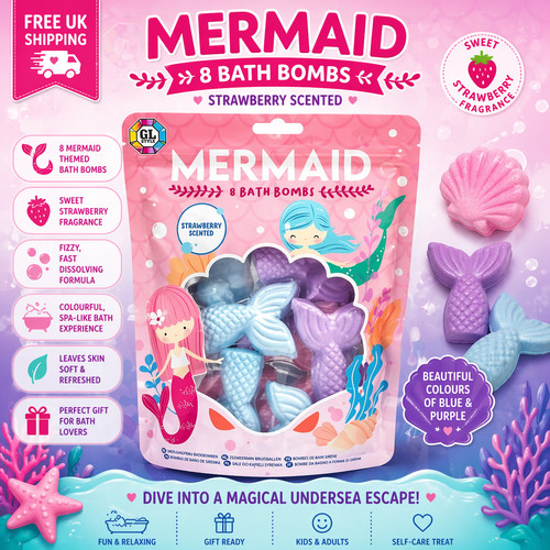 Mermaid bath bombs pack - mermaid, 8