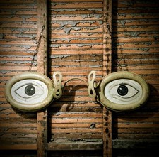 Antique French Opticians Trade Sign Advertising Trade Vintage Curio Shop Display