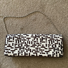 Coast Women’s Occasional White & Brown Geometric Clutch Handbag