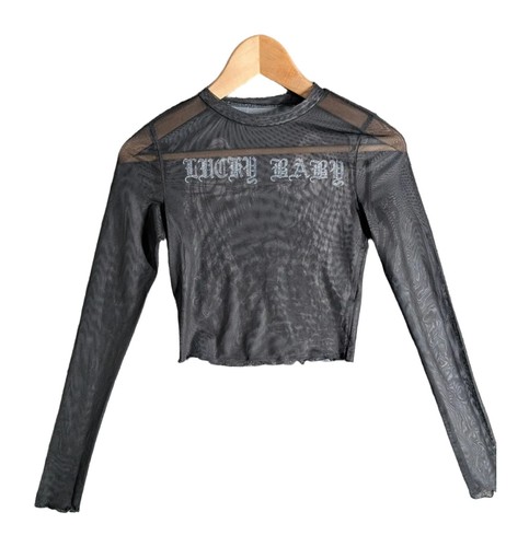 Womens black mesh top - mesh,
