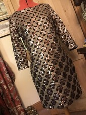 BRONZE SEQUIN EVENING DRESS 14 PROM BALL COCKTAIL WIGGLE STRETCH  TRUE DECADENCE