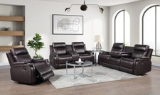 NEW 3PC Brown Sofa Loveseat