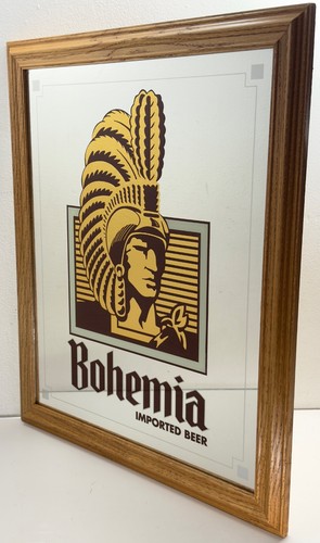 Vintage bohemia beer mirror - vintage,