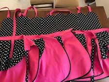 Retro-Style Handmade Apron – Black Polka Dot & Hot Pink Contrast