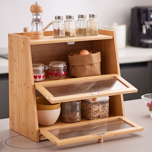 Layer bamboo bread bin - 2,
