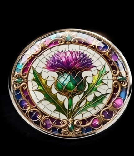 Scottish thistle brooch - scottish,