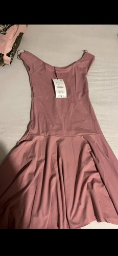 Zara pink skater dress size - zara,