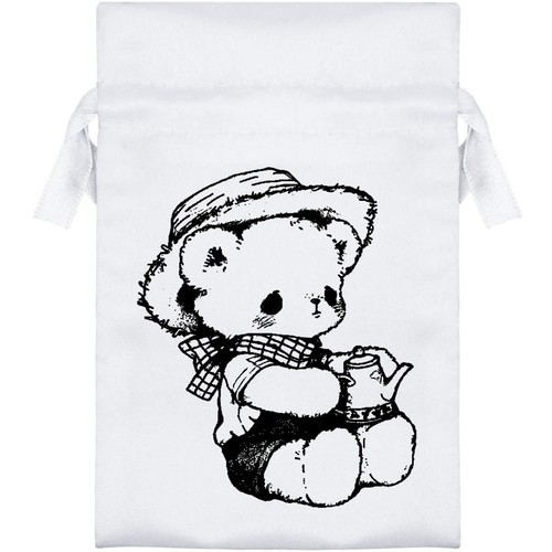 Teddy bear with teapot satin - with,