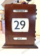 British Antique Perpetual Desk Calendar Wooden Edwardian Retro Japan 2510TK