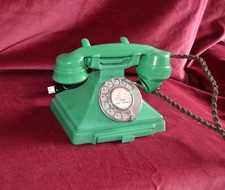Antique 232 Green Bakelite Pyramid Telephone Converted