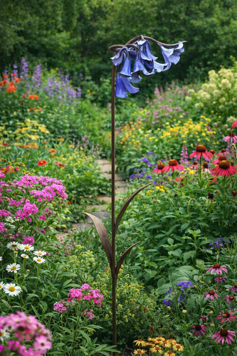 Metal bluebell garden stake - metal,