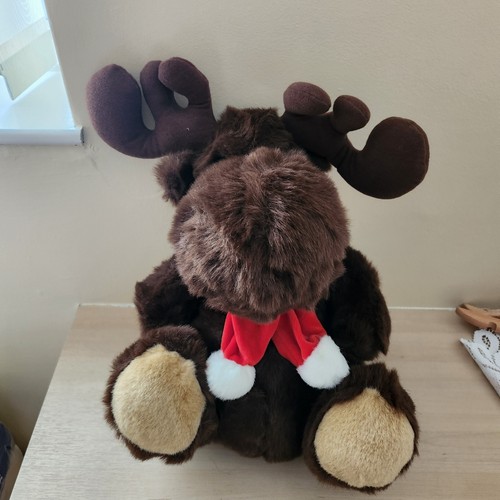 Brown plush stuffed moose - brown,