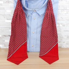 Ascot Cravat Neck Tie Mens Red Chain Link Western Victorian Tuxedo Suit Designer